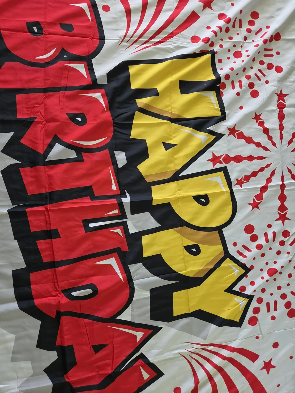 Happy Birthday Party Backdrop Banner - Red & Yellow